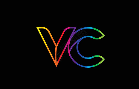 彩虹色彩色多彩字母表字母 vc vc 标志 combi图片