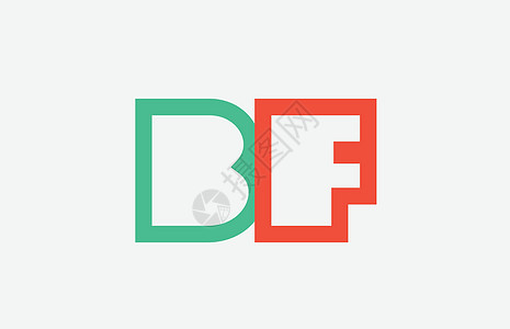 橙绿色字母标识(bf b f 设计)图片