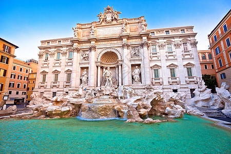 喷泉 罗马街头观广场历史性首都石头柱子城市建筑旅游纪念碑地标图片