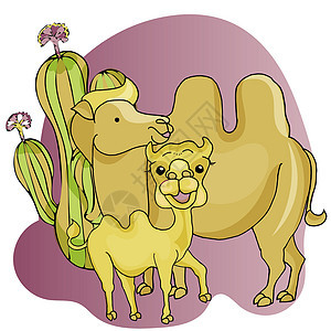 卡通骆驼的矢量说明 亚洲动物供儿童使用图片