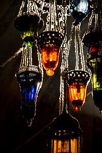 来自大集市的灯马赛克玻璃文化纪念品脚凳工艺礼物辉光橙子灯笼图片