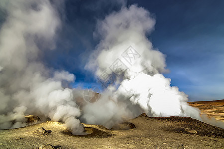 玻利维亚索尔德马纳纳的热蒸汽池喷泉炉假期火山气氛高原沙漠危险吸引力喷泉气体地热图片