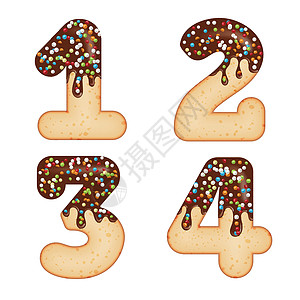 诱人的排版 字体设计  3D 甜甜圈数字一图片