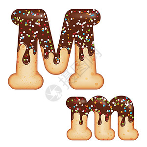 诱人的排版 字体设计  3D 甜甜圈字母 M 釉面机智图片