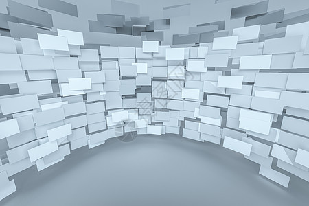 3d渲染流水方纸创意背景图层网格蓝色流动白色正方形海浪技术矩阵创造力图片