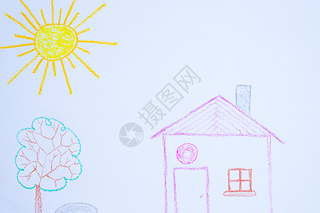 和岩石在白皮书上的儿童画 幼儿园年龄图太阳插图白色红色家庭蓝色学校彩虹学习孩子图片