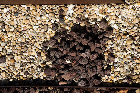 小砾石的背景纹理岩石花岗岩灰色花园鹅卵石矿物路面墙纸铺路碎石背景图片