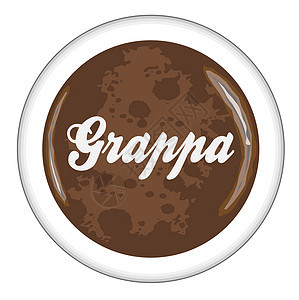 Grappa 咖啡图标艺术咖啡店杯子艺术品棕色食堂饮料插图绘画黑色图片