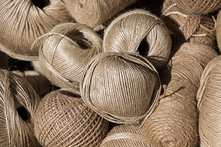 一套棕色线条卷解雇环形螺纹纺织品静物绳索材料卷轴亚麻图片