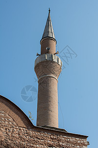 奥斯曼清真寺的米纳雷特旅行尖塔历史性火鸡脚凳建筑背景图片