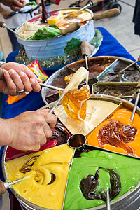 土耳其土制奥托曼手工棒糖手工食物脚凳糖果火鸡水果孩子们街道甜点胶状图片