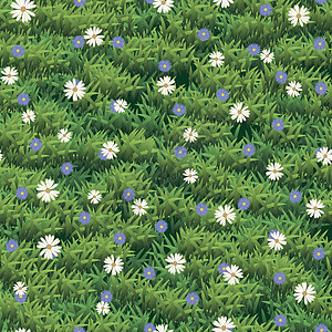 无缝草和鲜花矢量质地 绿草无缝模式图片