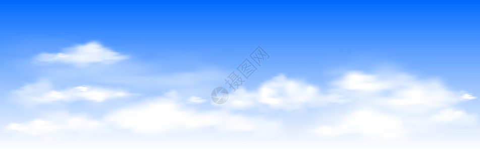 清新空气蓝色天空 白云地平线气氛插图空气环境气象世界场景天气自由插画