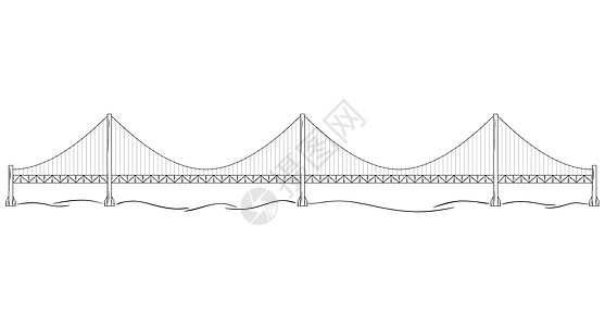 河上金属桥 草图图片