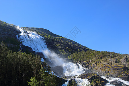 佛朗明戈兰弗森夏季瀑布溪流地标天空旅行速度岩石国家乳腺背景