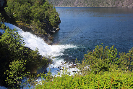 佛朗明戈兰弗森夏季瀑布速度乳腺岩石地标国家天空溪流旅行背景