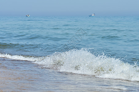 海洋海景泡沫蓝色背景图片