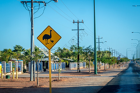 在西澳大利亚埃普茅斯省埃布茅斯的Emu鸟街标志图片
