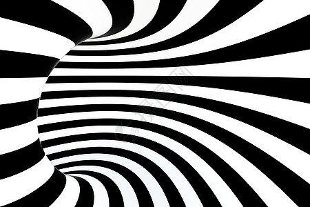 黑白条纹重复线条三维渲染旋转漩涡疗法艺术向心插图螺纹同心墙纸曲线图片