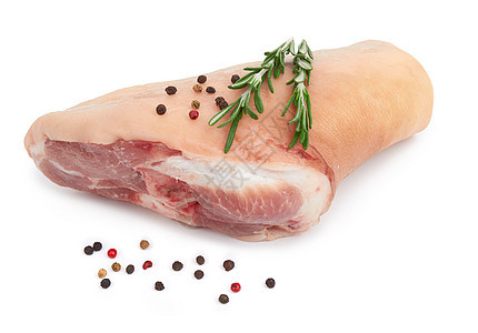 新鲜猪头食物猪蹄火腿小腿猪肉红色粉色弯头厨房屠夫背景图片