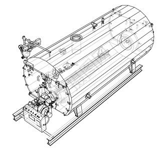 工业锅炉大纲  3 的矢量渲染配件工程技术设施阀门模型金属龙头插图绘画图片