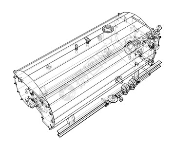 工业锅炉大纲  3 的矢量渲染蓝图机械金属工厂绘画设施力量植物技术龙头图片