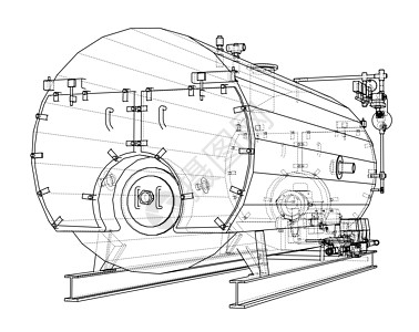 工业锅炉大纲  3 的矢量渲染技术金属压力龙头插图管道模型绘画3d配件图片
