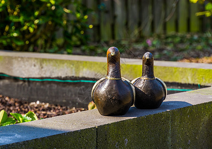木制鸟雕像现代花园装饰假鸭子装饰后院图片
