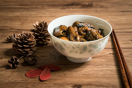 栗子油炸 无鱼 自制食物膳食盘子烹饪餐厅鳗鱼炒菜美味午餐蔬菜木头图片