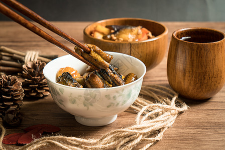 栗子油炸 无鱼 自制食物膳食鳗鱼烹饪炒菜美食美味午餐餐厅传统图片