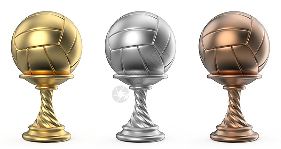 金银铜奖杯3金子庆典成功评分游戏运动比赛投球渲染杯子图片