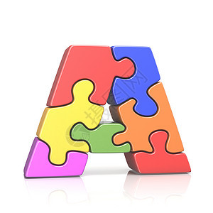 A 3D 谜题拼格锯字母团队教育瓷砖蓝色黄色橙子绿色字体团体游戏背景图片