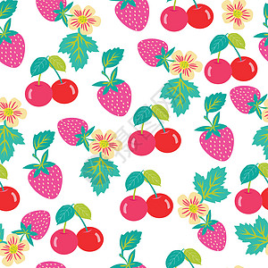 草莓和樱桃的图案图片