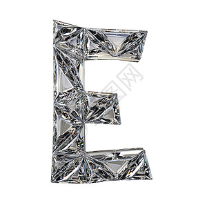 水晶三角字体字母E 3D钻石棱镜奢华脚本电子魅力多边形艺术插图宝藏图片