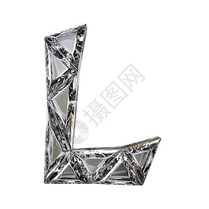 水晶三角字体字母L3D插图棱镜脚本宝石宝藏卡片艺术钻石婚礼奢华图片
