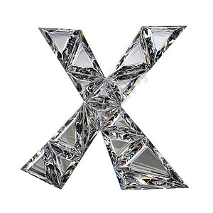 水晶三角字体字母 X 3d rende棱镜奢华魅力多边形卡片钻石艺术脚本宝藏宝石图片