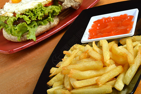 炸薯条筹码营养育肥餐厅小吃午餐团体油炸蓝色脂肪图片
