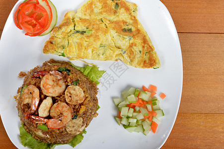 炒米饭营养烹饪盘子香料美食油炸蔬菜胡椒海鲜萝卜图片