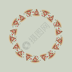 披萨框 皮兹拉徽章 意大利食品餐厅标志图片