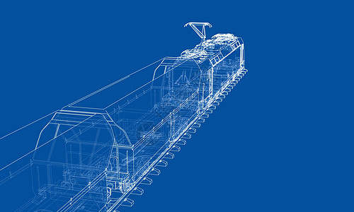 现代火车概念 韦克托多边形海报素描运输速度铁路3d商业旅行草图图片