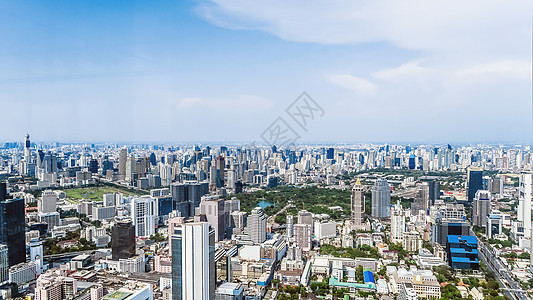 曼谷市视图办公室天际住宅区城市鸟瞰图场景住宅办公楼全景外观图片