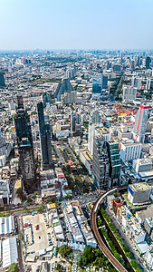 曼谷市视图旅行市中心美化建筑学全景住宅区结构摩天大楼城市天空图片