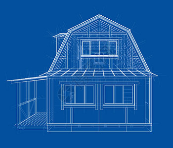 房子素描  3 的矢量渲染建筑师房屋插图绘画草图建筑蓝图住宅技术结构图片