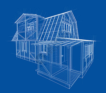 房子素描  3 的矢量渲染房屋建筑学建造插图住房蓝图绘画建筑师结构设计师图片
