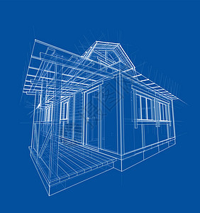 房子素描  3 的矢量渲染技术绘画建筑学住房蓝图工程建筑师住宅建筑插图图片