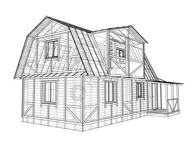 房子素描  3 的矢量渲染建造艺术插图建筑学绘画建筑师建筑设计师草图住宅图片