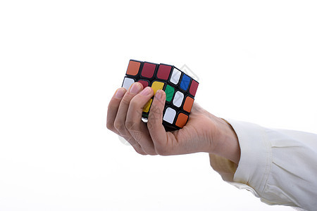 鲁比克的立方体在手方块学习红色教育魔方绿色智力形状休闲玩具背景图片