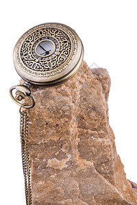 岩石上的袖子手表运动高度乐器悬崖冒险成就障碍口袋金子金属图片