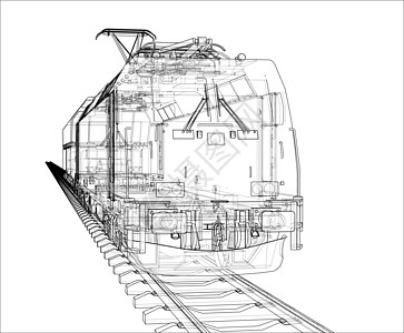 现代火车概念 韦克托草图旅行技术创新海报商业矢量3d引擎运输图片