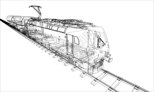 现代火车概念 韦克托商业铁路海报技术运输素描矢量3d引擎速度图片